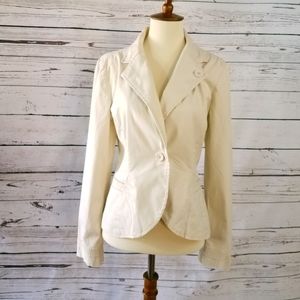Mossimo Cream Cotton Spandex Blazer Sz M